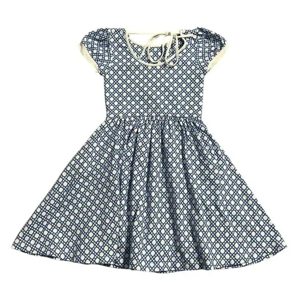 Omi Jo By WDW Sz 6 Cobalt Lattice Billow Dress - Picture 2 of 4